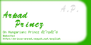 arpad princz business card